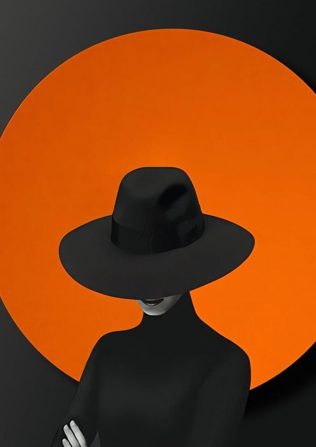 circle, woman, hat, arms crossed, mysterious, abstract, woman, abstract, abstract, abstract, abstract, abstract